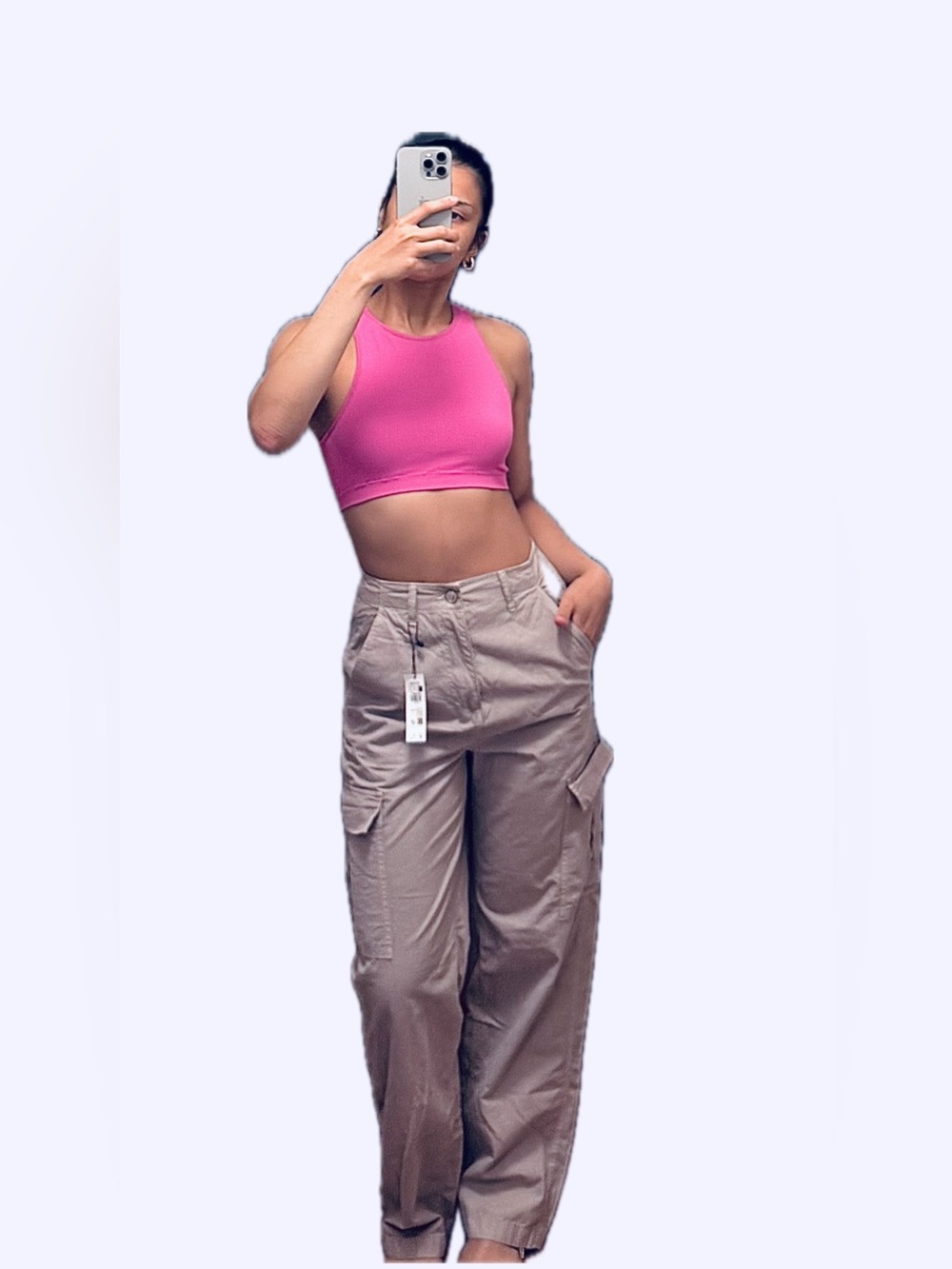 Garage Women's Light Beige Cargo Pants with Side Pockets